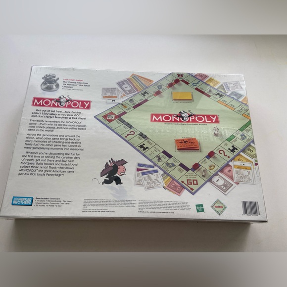 Monopoly Board Game - Classic Red and White Edition, 1998.  Vintage, unopened. - Picture 2 of 4
